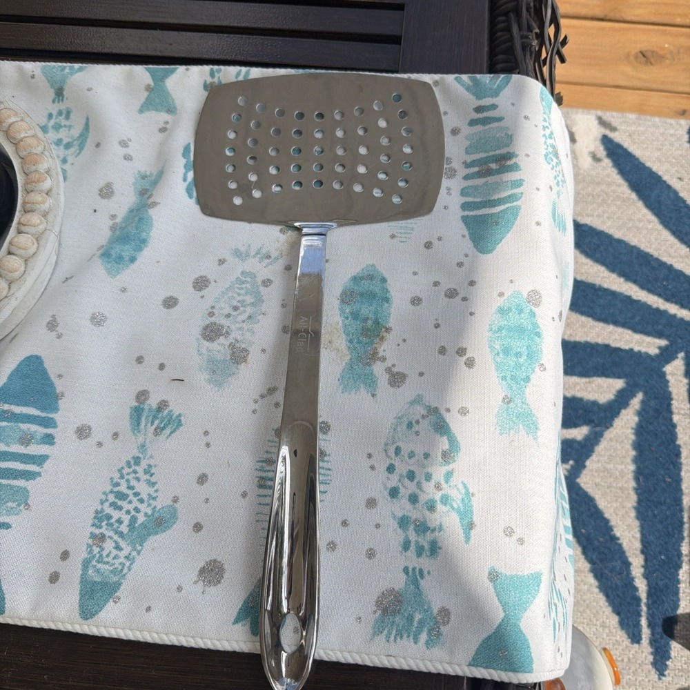 All Clad Fish Spatula Wide Stainless Steel Slotted 14.5"x6.5" Turner Flip